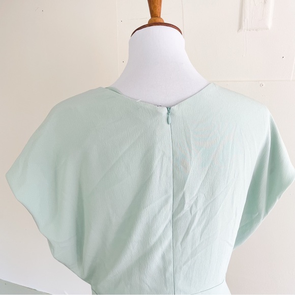 MM Lafleur Antonia blouse size Medium mint green wrap top - Picture 6 of 9